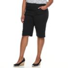 Plus Size Croft & Barrow&reg; Pull-on Skimmer Denim Shorts, Women's, Size: Regular, Black