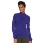 Women's Napa Valley Mockneck Sweater, Size: Medium, Brt Blue