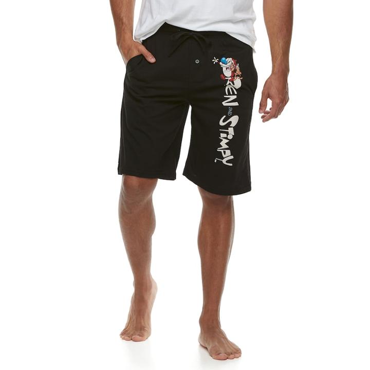 Men's Nickelodeon Ren And Stimpy Jams Shorts, Size: Medium, Black