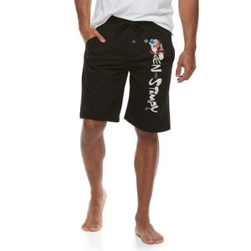 Men's Nickelodeon Ren And Stimpy Jams Shorts, Size: Medium, Black
