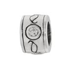 Individuality Beads Sterling Silver Crystal Scroll Round Bead, Women's, White
