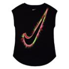 Girls 4-6x Nike Swoosh Logo Burst Curved Shimmer Tee, Girl's, Size: 6x, Oxford