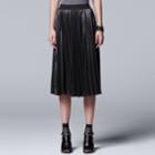 Women's Simply Vera Vera Wang Pleated Shine Skirt, Size: Large, Grey