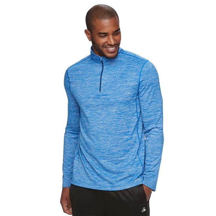 Men's Tek Gear&reg; Space-dyed Quarter-zip Top, Size: Xl, Blue (navy)