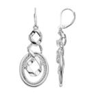 Napier Folded Link Oval Nickel Free Linear Drop Earrings, Women's, Silver