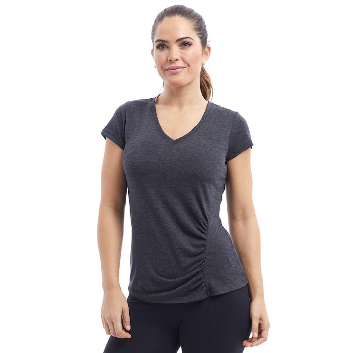 Women's Marika Drape Front Tee, Size: Large, Oxford