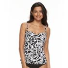 Women's Apt. 9&reg; Printed Twist Bandeaukini Top, Size: Small, Black
