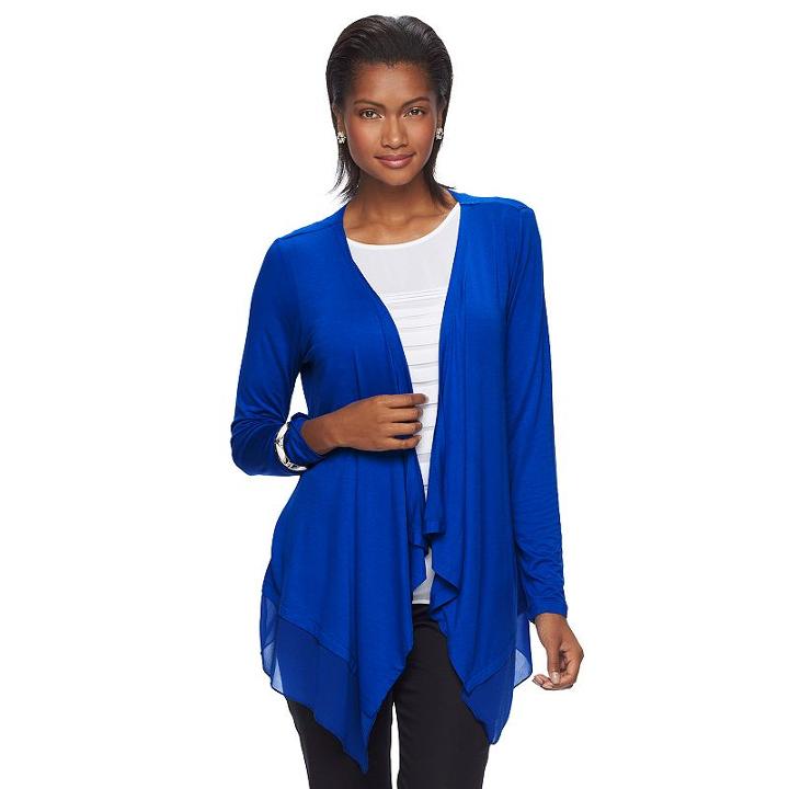 Women's Dana Buchman Open-front Cardigan, Size: Xl, Turquoise/blue (turq/aqua)