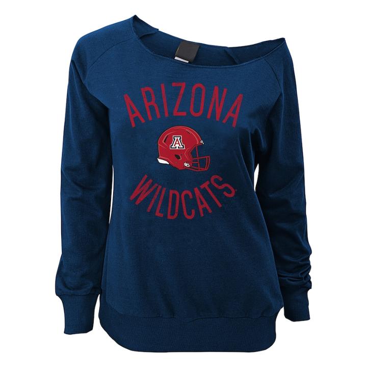 Juniors' Arizona Wildcats Flashdance Slouch Crewneck, Teens, Size: Medium, Dark Blue