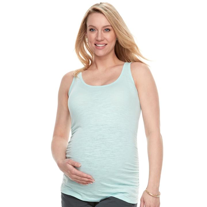 Maternity A:glow Ruched Tank, Women's, Size: Xxl-mat, Med Blue