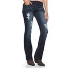 Juniors' Hydraulic Lola Curvy Ripped Micro Bootcut Jeans, Teens, Size: 0, Blue (navy)