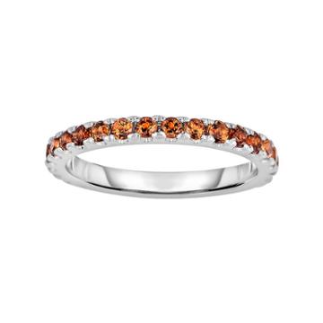 Oro Leoni Sterling Silver Citrine Eternity Ring - Made With Genuine Swarovski Gemstones, Women's, Size: 8, Yellow