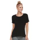 Women's Tek Gear&reg; Terry Short Sleeve Top, Size: Medium, Black