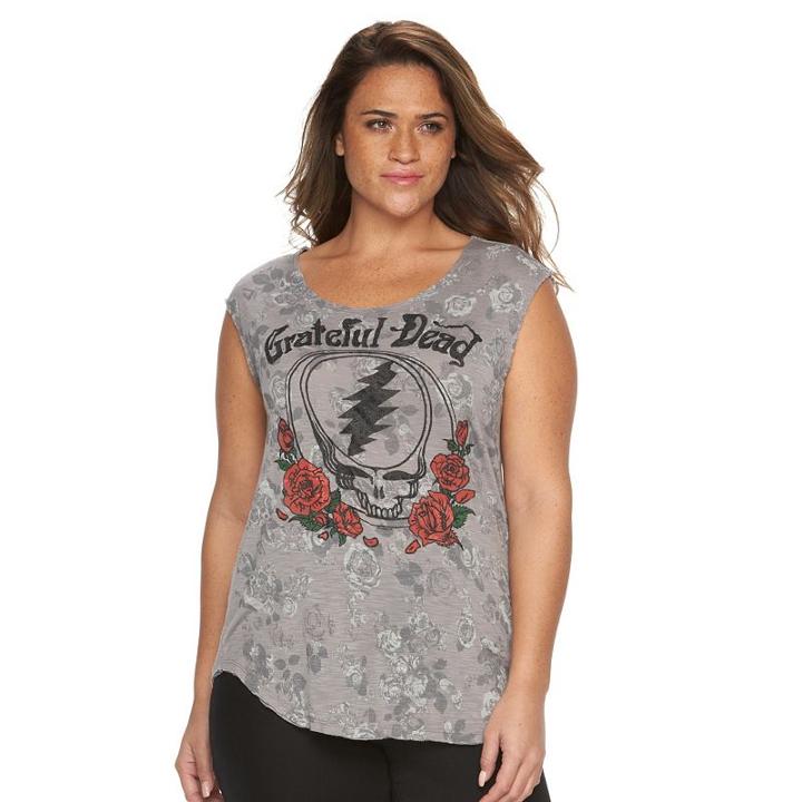 Plus Size Rock & Republic&reg; Grateful Dead Graphic Tee, Women's, Size: 3xl, Light Grey