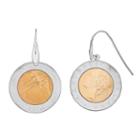Sterling Silver Italian Lira Coin Drop Earrings, Women's