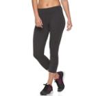 Women's Tek Gear&reg; Ruched Leg Capri Yoga Leggings, Size: Small, Dark Grey