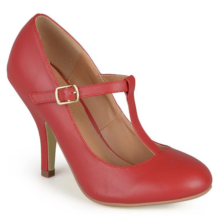 Journee Collection Liza Women's Matte T-strap High Heels, Girl's, Size: 8, Red