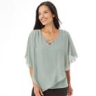 Women's Apt. 9&reg; Crisscross Popover Top, Size: Medium, Green