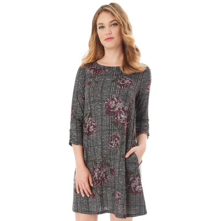 Women's Apt. 9&reg; Printed Swing Dress, Size: Xs, Plaid Floral