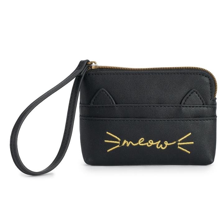T-shirt & Jeans Meow Cat Ears Wristlet, Women's, Black