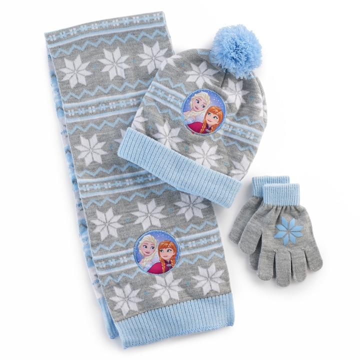 Disney's Frozen Elsa & Anna Girls 4-16 Hat, Scarf & Gloves Set, Oxford