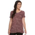 Women's Sonoma Goods For Life&trade; Textured Swing Tee, Size: Large, Dark Red