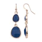 Blue Double Drop Earrings, Women's, Navy