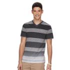 Men's Urban Pipeline&reg; Striped V-neck Tee, Size: Large, Grey