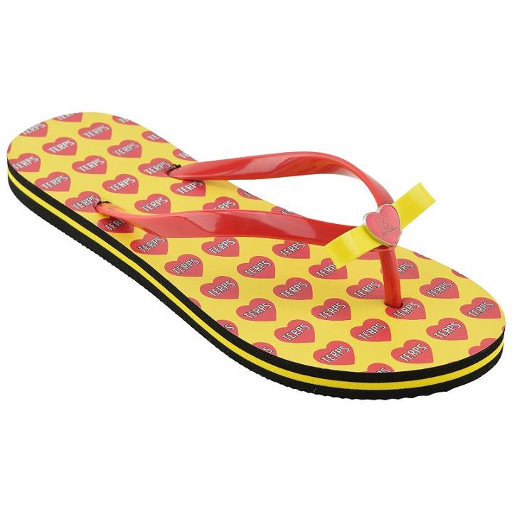 Women's Maryland Terrapins Flip Flops, Girl's, Size: Xl, Red