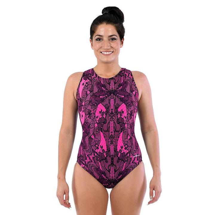Women's Dolfin Printed Moderate One-piece Lapsuit, Size: 8 Comp, Lt Green
