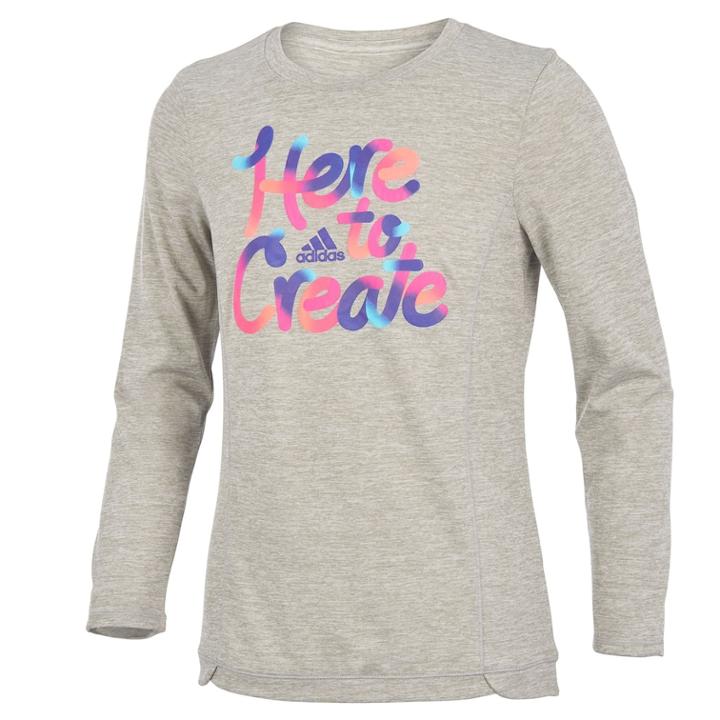 Girls 7-16 Adidas Winning Vibes Tee, Size: Medium, Grey