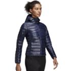 Women's Adidas Outdoor Varilite Hooded Down Jacket, Size: Xl, Med Blue
