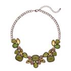 Green Faceted Stone Bib Necklace, Women's, Brt Green