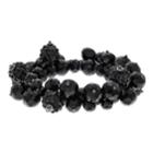 Black Beaded Cluster Stretch Bracelet, Women's