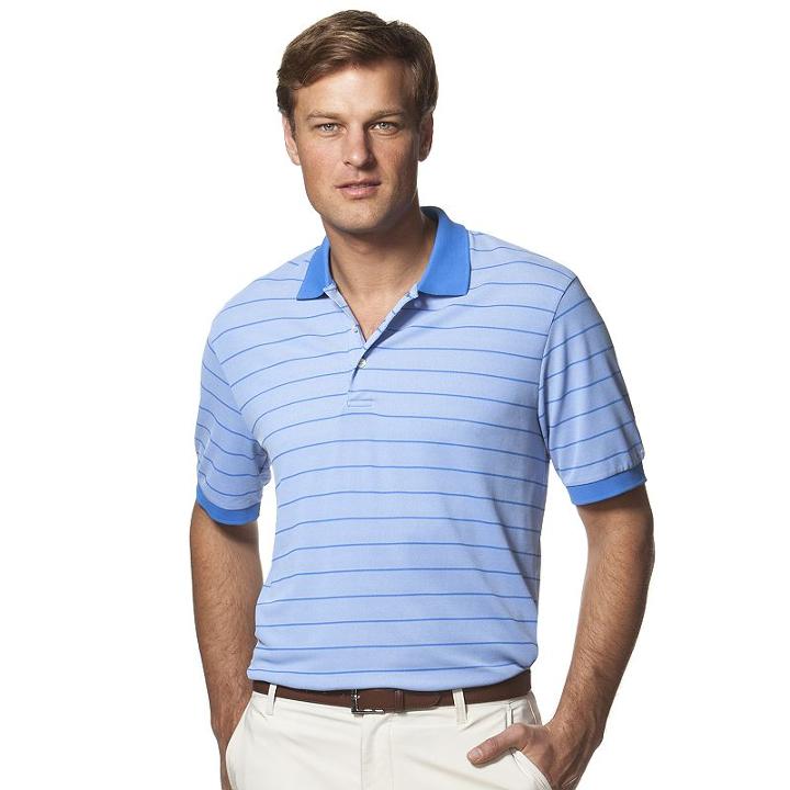 Men's Chaps Classic-fit Striped Performance Golf Polo, Size: Xl, Blue