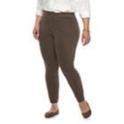 Plus Size Utopia By Hue Felted Twill Jean Skimmer Leggings, Size: 2xl, Grey
