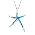 Lab-created Blue Opal Sterling Silver Starfish Pendant Necklace, Women's, Size: 18