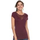 Women's Rock & Republic&reg; Illusion Yoke Tee, Size: Large, Drk Purple