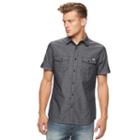Men's Rock & Republic Textured Button-down Shirt, Size: Xl, Black