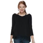 Juniors' So&reg; Cold-shoulder Swing Tee, Teens, Size: Xl, Black