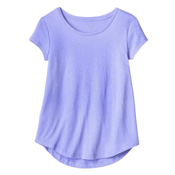 Girls 7-16 & Plus Size So&reg; Short Sleeve Curve Hem Tee, Size: 7-8, Brt Purple