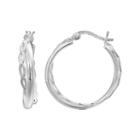 Primrose Sterling Silver Twist Double Hoop Earrings, Women's, Grey