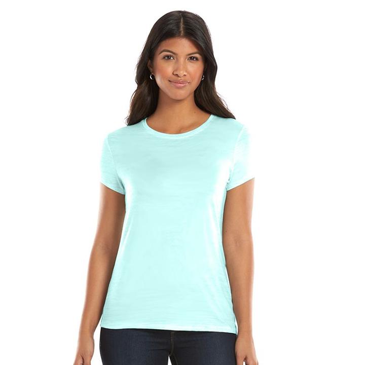 Women's Apt. 9&reg; Essential Crewneck Tee, Size: Xs, Turquoise/blue (turq/aqua)