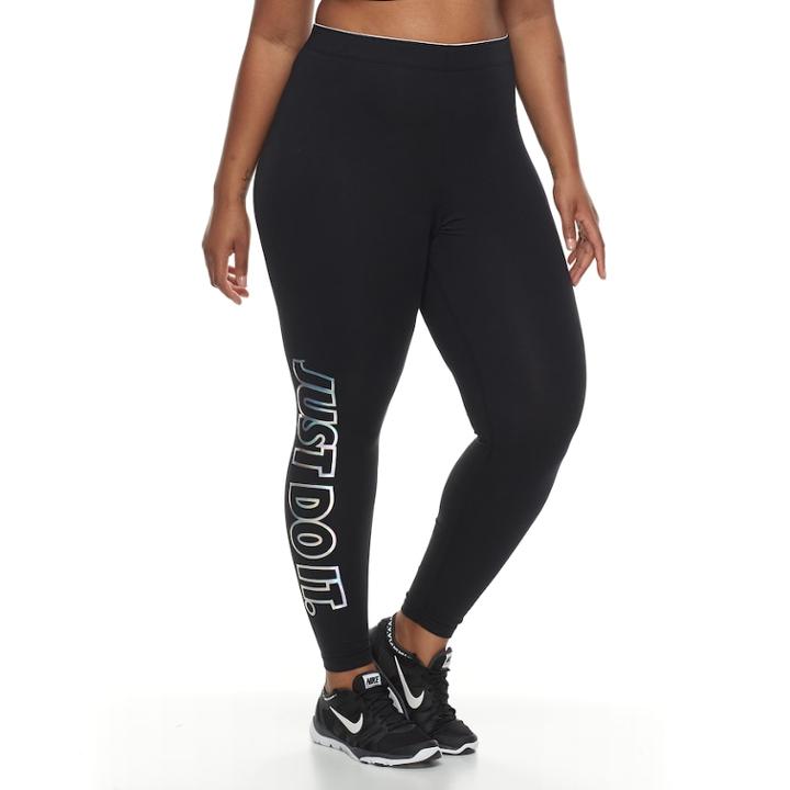 Plus Size Women's Nike Sportswear Leggings, Size: 1xl, Grey (charcoal)
