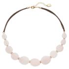 Chaps Graduated Stone Cord Necklace, Women's, Light Pink