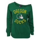 Juniors' Oregon Ducks Flashdance Slouch Crewneck, Teens, Size: Small, Dark Green