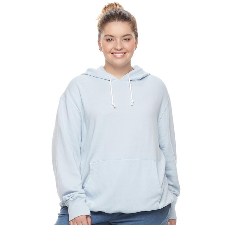 Juniors' Plus Size So&reg; Oversized Fleece Hoodie, Teens, Size: 2xl, Light Blue