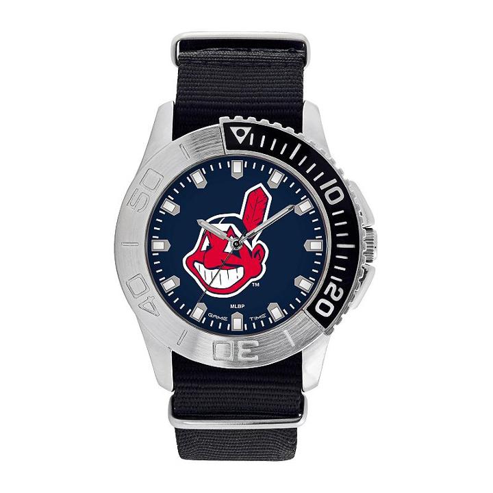 Men's Game Time Cleveland Indians Starter Watch, Black