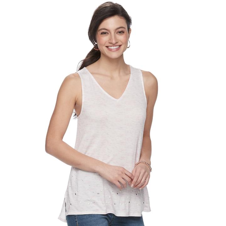 Women's Apt. 9&reg; Strappy Embellished Tank, Size: Xxl, Light Pink