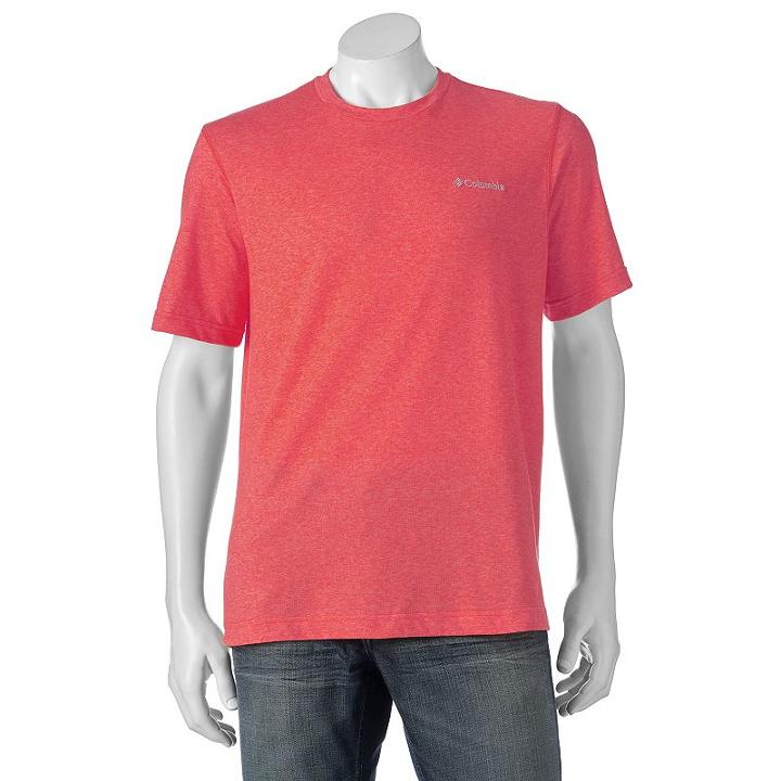Men's Columbia Omni-wick Pacific Ridge Tee, Size: Small, Light Pink